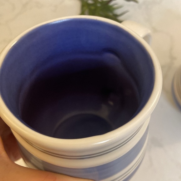 Vintage Blue & White Striped Rio by Pfaltzgraff Mugs Set of two Kitchen Decor - Picture 4 of 6